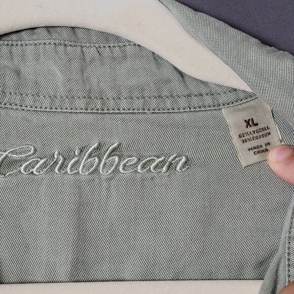 Lot of 4 Caribbean Mens Lyocell Cotton Vacation Short Sleeve Button Up Shirts XL - Picture 10 of 13